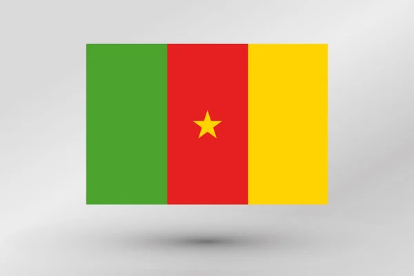 Kamerun ülke 3D izometrik bayrağı çizimi — Stok fotoğraf