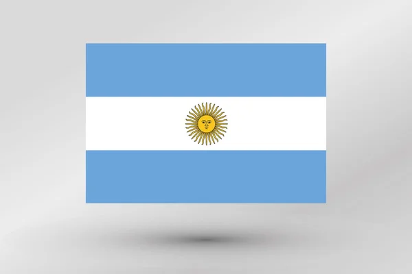 3D Isomric Flag Illustrazione del paese dell'Argentina — Foto Stock