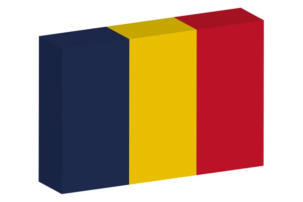 3D ισομετρική απεικόνιση της σημαίας της χώρας του Τσαντ — Φωτογραφία Αρχείου