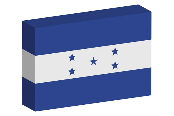 洪都拉斯全国三维等距旗图 — 图库照片