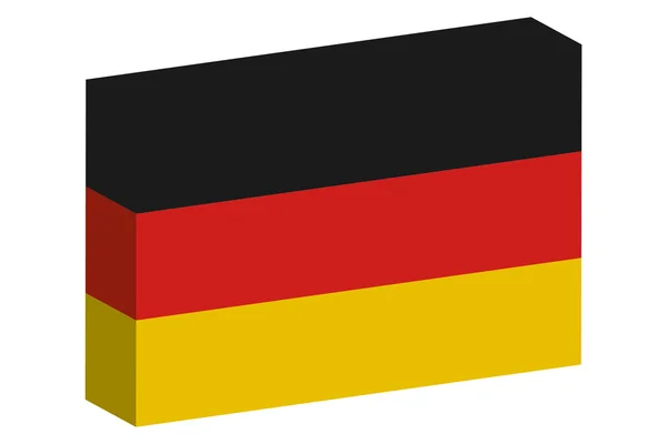 3D Isometric Flag Illustration of the country of  Germany — Stock Photo, Image