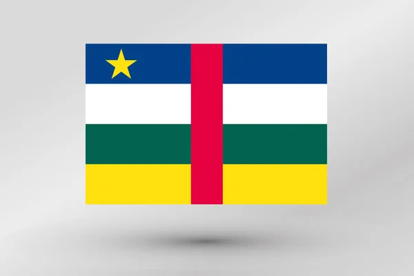 Isometric Flag Illustration 3D dari negara Afrika Tengah — Stok Foto