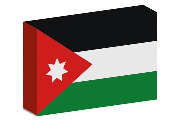 Jordan ülke 3D izometrik bayrağı çizimi — Stok fotoğraf