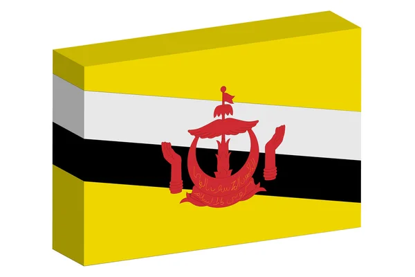 3D Isometric Flag Illustration of the country of  Brunei — Stock Photo, Image