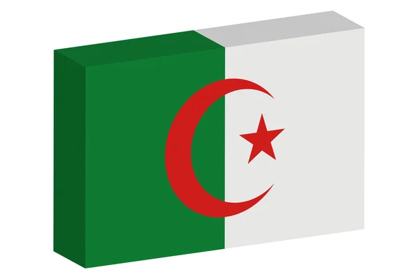 Drapeau ionique 3D Illustration du pays d'Algérie — Photo