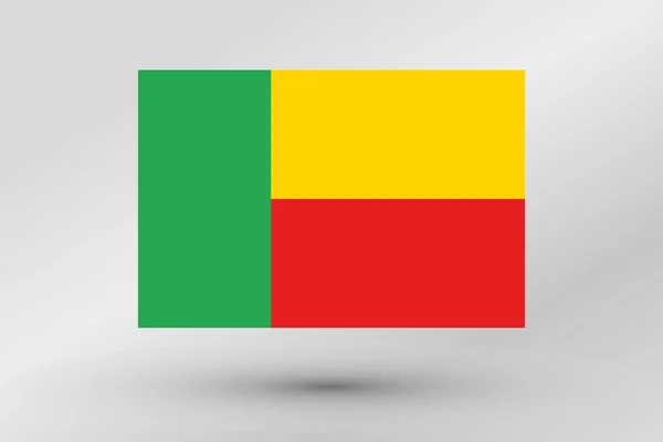 Drapeau ionique 3D Illustration du pays du Bénin — Photo