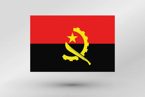 3D isometrische Flaggendarstellung des Landes Angola — Stockfoto