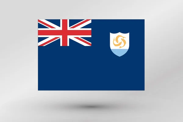 3D Isometric Flag Illustration of the country of  Anguilla — Stock Photo, Image