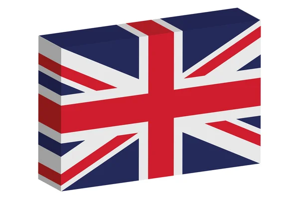 3D ισομετρική απεικόνιση της σημαίας της χώρας του Ηνωμένου Βασιλείου — Φωτογραφία Αρχείου