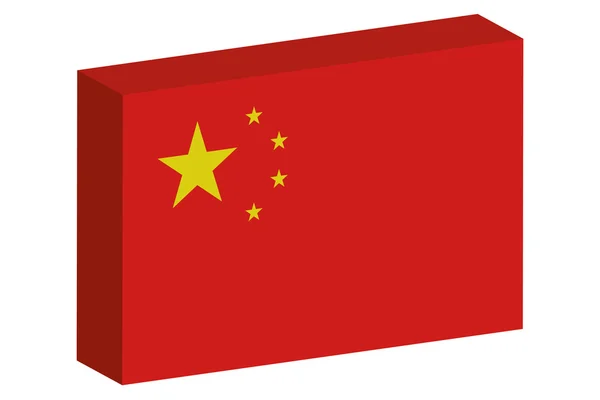 Иллюстрация трехмерного изометрического флага Китая — стоковое фото