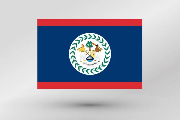 3D Isometric Flag Illustration of the country of  Belize — Stock Photo, Image