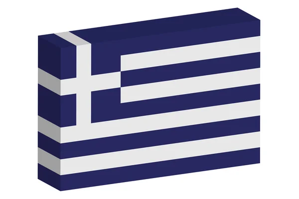 Иллюстрация трехмерного изометрического флага Греции — стоковое фото