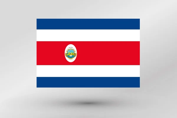 3D izometryczny flaga ilustracja kraju Kostaryka — Zdjęcie stockowe