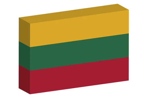 リトアニアの国の 3 d アイソ メトリック旗イラスト — ストック写真
