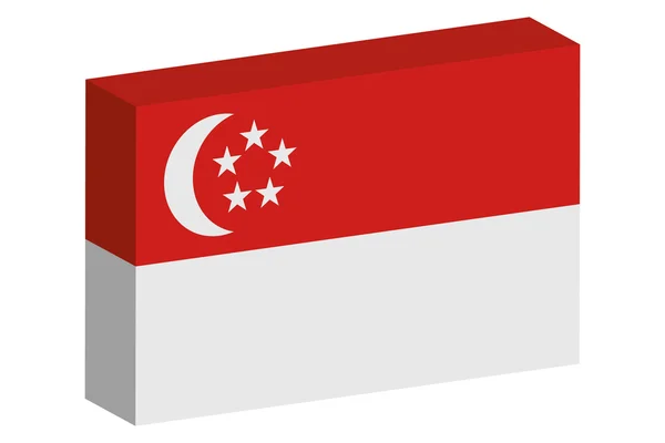 3D Isometrische vlag illustratie van het land van Singapore — Stockfoto