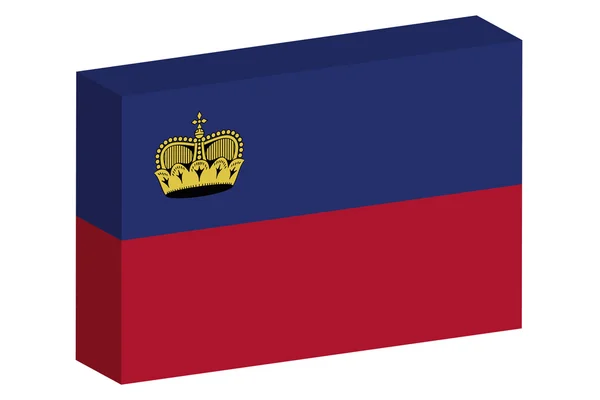 3D isometrische Flaggendarstellung des Landes Liechtenstein — Stockfoto