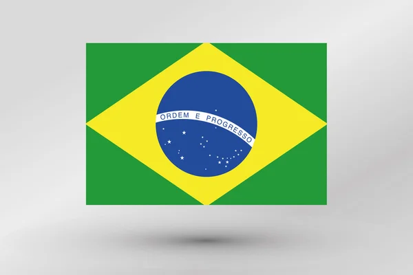 3D ισομετρική απεικόνιση της σημαίας της χώρας της Βραζιλίας — Φωτογραφία Αρχείου