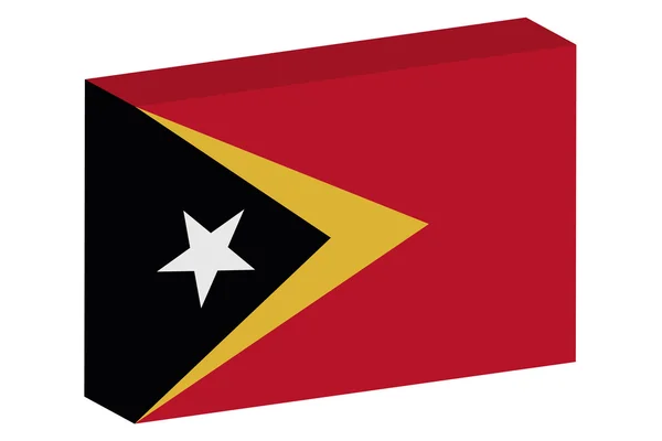 Bandera isométrica 3D Ilustración del país de Timor Oriental —  Fotos de Stock