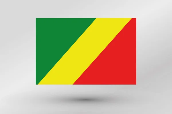 3D isometrische Flaggendarstellung des Landes Kongo — Stockfoto