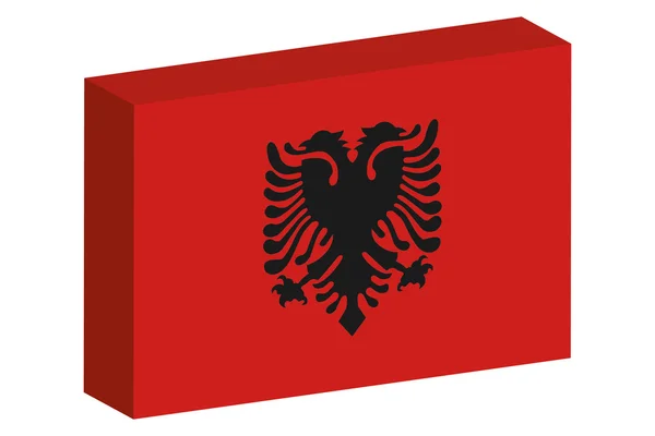 3D Isometrisk flagga Illustration av landet av Albanien — Stockfoto