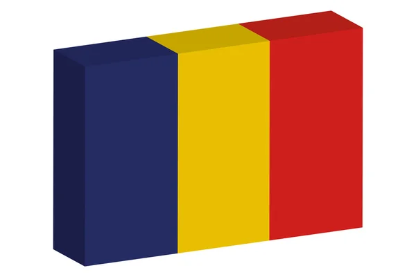 3D Isomric Flag Illustrazione del paese della Romania — Foto Stock