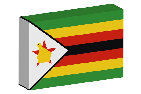 3D Isometrische vlag illustratie van het land van Zimbabwe — Stockfoto