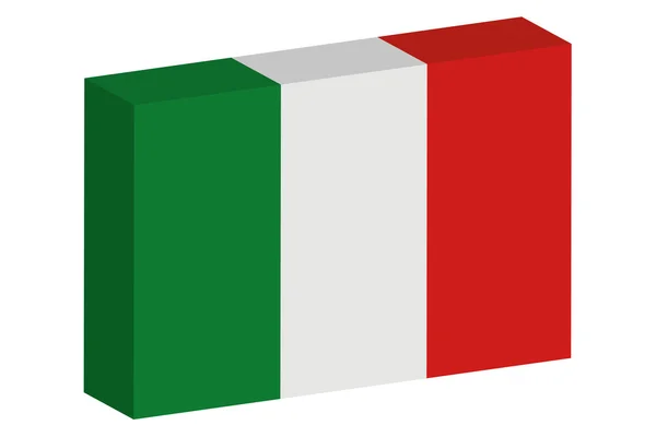 Bandera isométrica 3D Ilustración del país de Italia — Foto de Stock