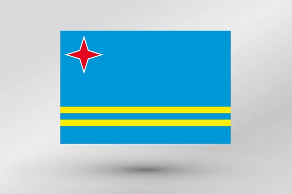 Bandeira Isométrica 3D Ilustração do país de Aruba — Fotografia de Stock