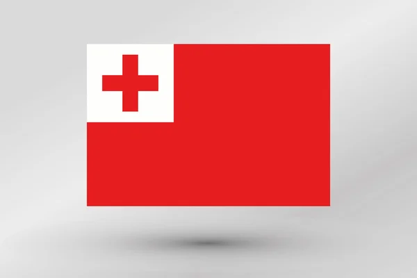 Ilustrace vlajka v zemi Tonga — Stock fotografie
