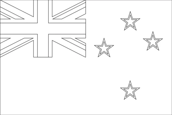Bandeira de esqueleto Ilustração do país da Nova Zelândia — Fotografia de Stock