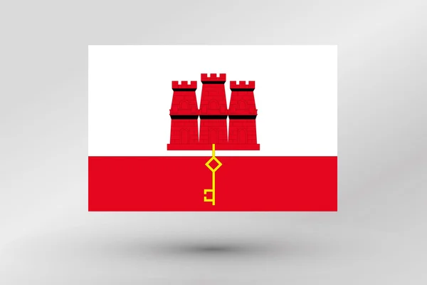 Flag Illustration of the country of  Gibraltar — Stock Photo, Image