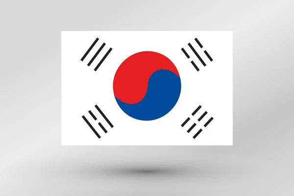 Flaggenabbildung des Landes Südkorea — Stockfoto