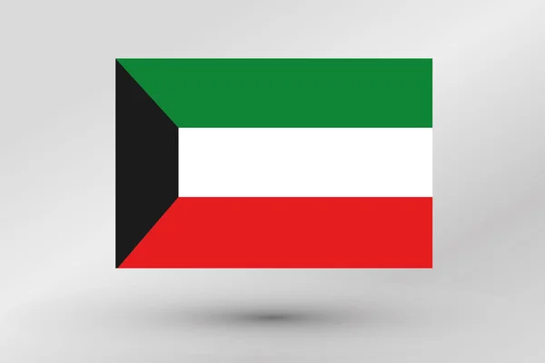 Bandera Ilustración del país de Kuwait — Foto de Stock
