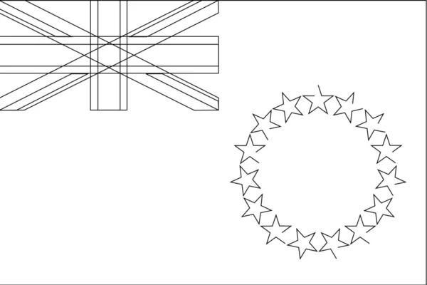 Иллюстрация скелета флага страны Островов Кука — стоковое фото