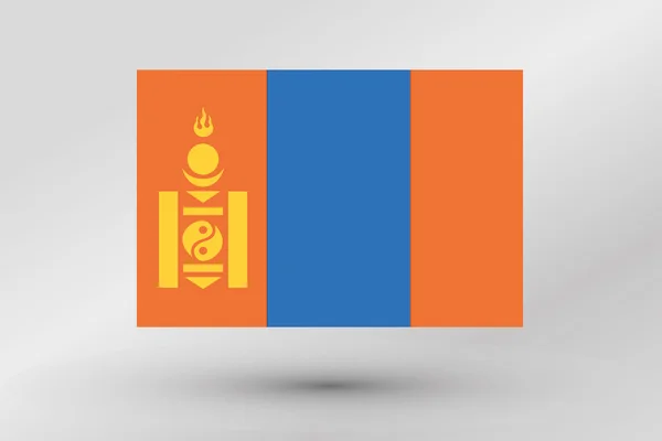 Flaga ilustracja kraju Mongolii — Zdjęcie stockowe
