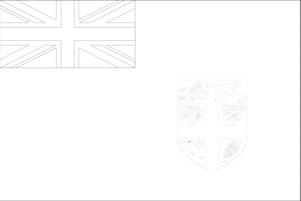 Scheletro Bandiera Illustrazione del paese delle Figi — Foto Stock