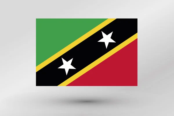 Ilustrace vlajka země, Svatý Kryštof a Nevis — Stock fotografie
