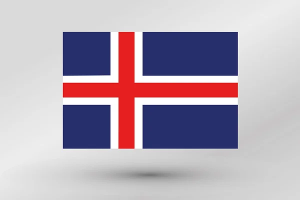 Ilustrace vlajka země Island — Stock fotografie