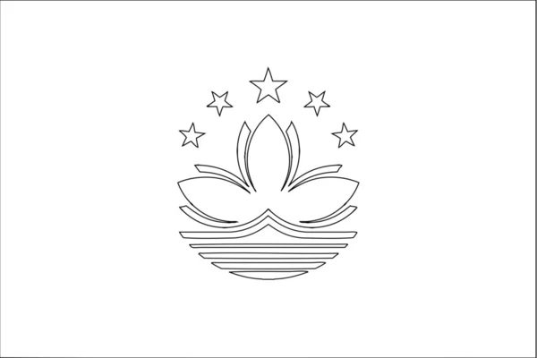 Skeleton  Flag Illustration of the country of  Macau — Stock Photo, Image
