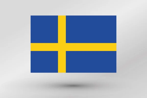 Flaggenillustration des Landes Schweden — Stockfoto