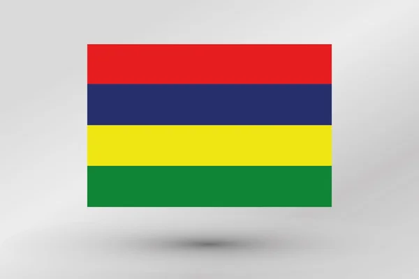 Illustratie van de vlag van het land van Mauritius — Stockfoto