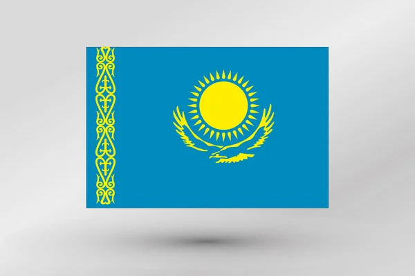 Vlajka ilustrace v zemi Kazachstán — Stock fotografie