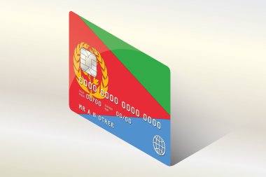 Eritre ülke 3D izometrik bayrağı çizimi