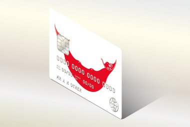 Paskalya Adası ülkenin 3D izometrik bayrağı çizimi