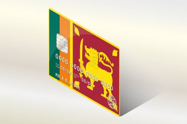 Sri Lanka ülke 3D izometrik bayrağı çizimi