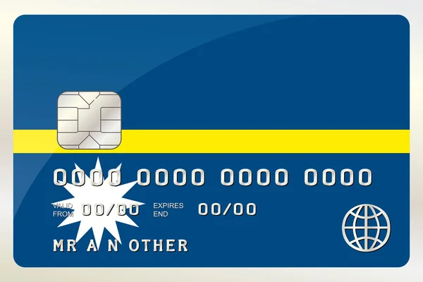 Ilustração de um cartão de crédito com o cartão sendo a bandeira de N — Vetor de Stock