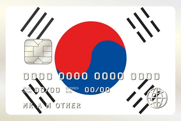 Ilustración de una tarjeta de crédito con la tarjeta siendo la bandera de S — Vector de stock