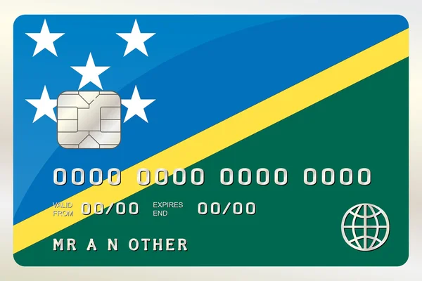 Ilustração de um cartão de crédito com o cartão sendo a bandeira de S — Vetor de Stock