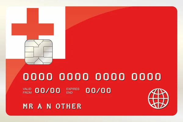クレジット カードを T の旗をされているカードのイラスト — ストックベクタ