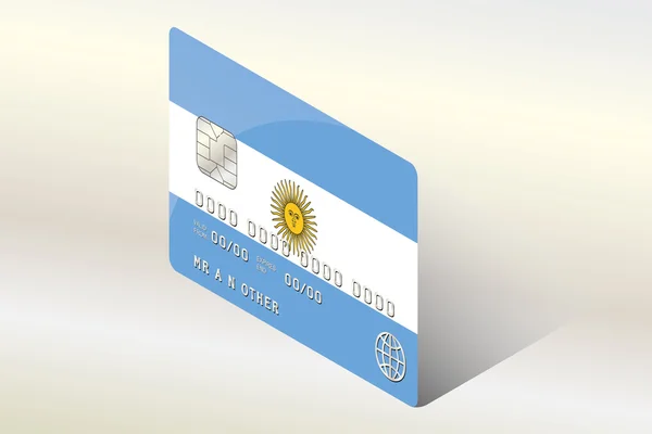 Ilustración de la Bandera Isométrica 3D del país de Argentina — Archivo Imágenes Vectoriales